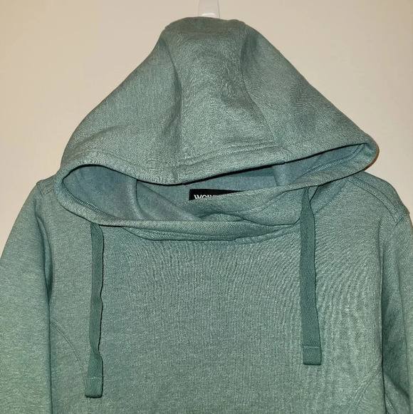 Wolverine Womens Medium Sage Green Heather Hoodie with thumb holes high neckline - Picture 2 of 6